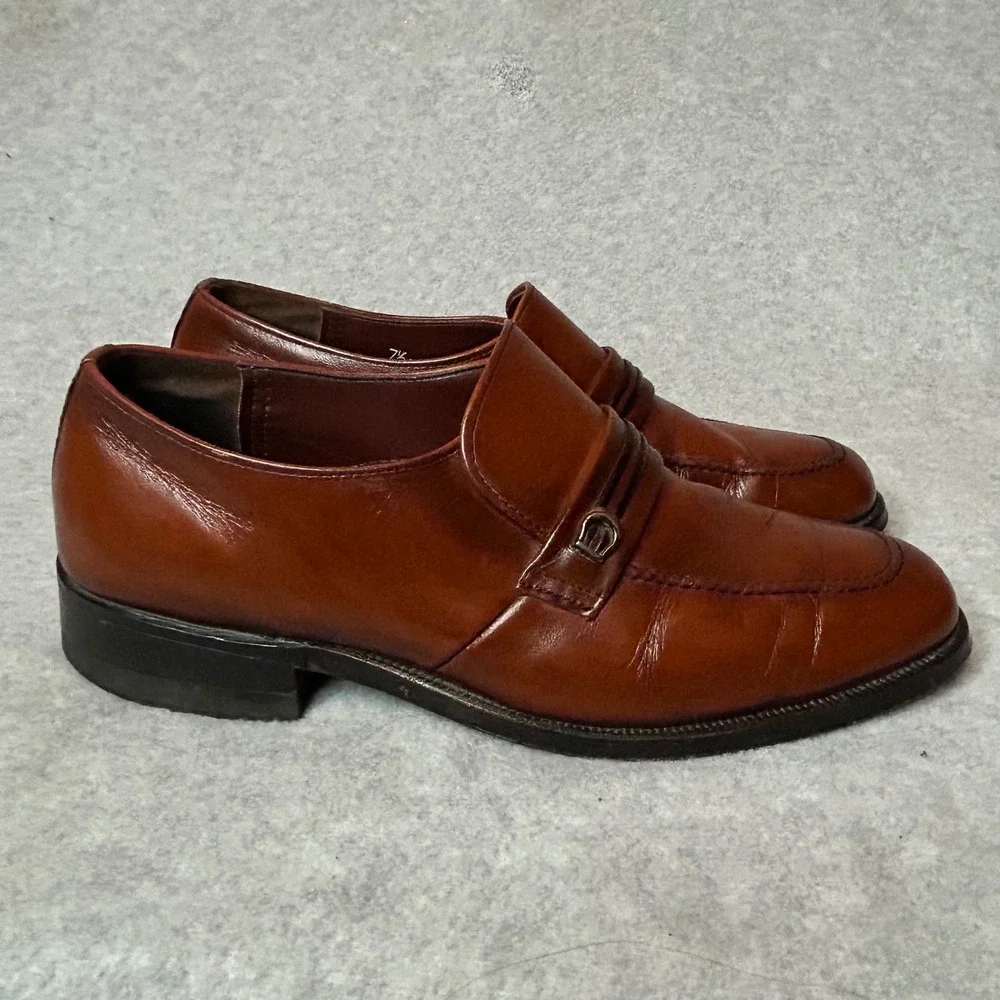 VTG Weyenberg Massagic Air Cushion Brown Leather Loafers 7.5 D USA Dress shoes‎